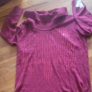 Women top,long sleeve,color berry,2XL,I.N. Studio